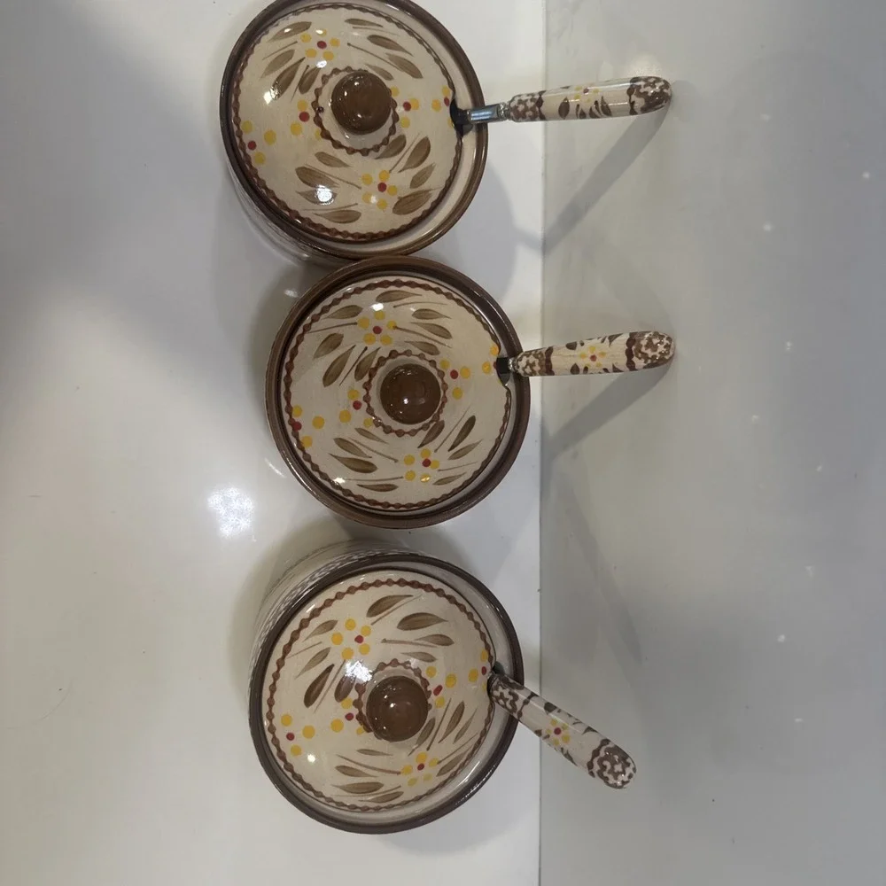 Temp-tations Condiment Set Ceramic Bakeware Old World Spice 3 Piece TT16